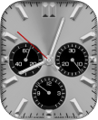 Silver chronograph dial